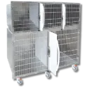 Lory Progetti Veterinari Käfigkombination mit 5 Boxen auf Rädern inkl. 3 Trennwänden L181,5xP72xH172 cm