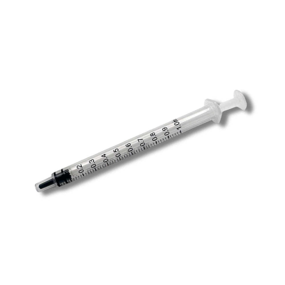 Tuberkulinspritze m. Gummispardorn ohne Nadel, 1 ml, 100 Stk