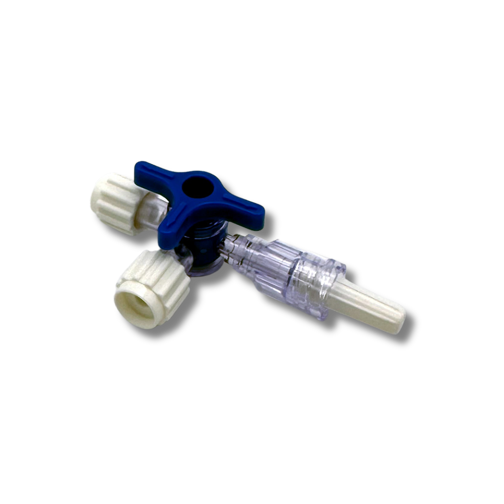 3 Wege Hahn blau, 50 Stk