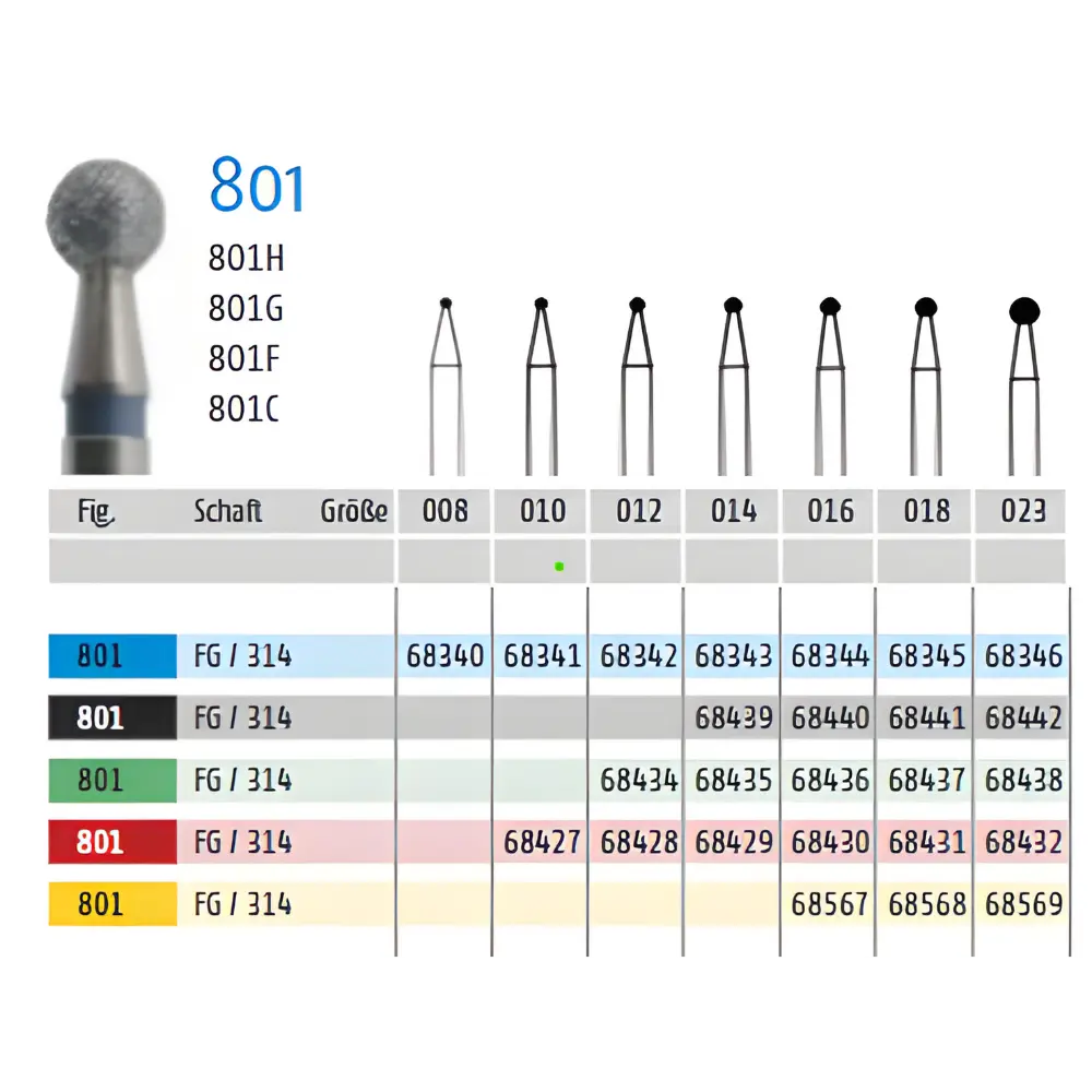 K. Diamantbohrer FG 014 Kugel schwarz, 5 Stk.