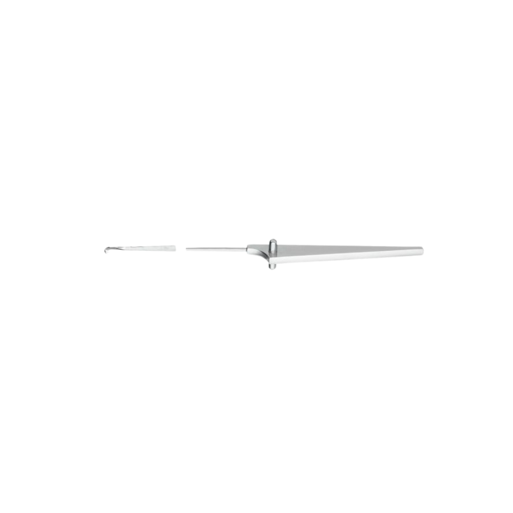 Aohua chirurg. Hakenmesser 90° gebogen, 4mm Schneide, 130mm Arbeitslänge, gerändelter Griff