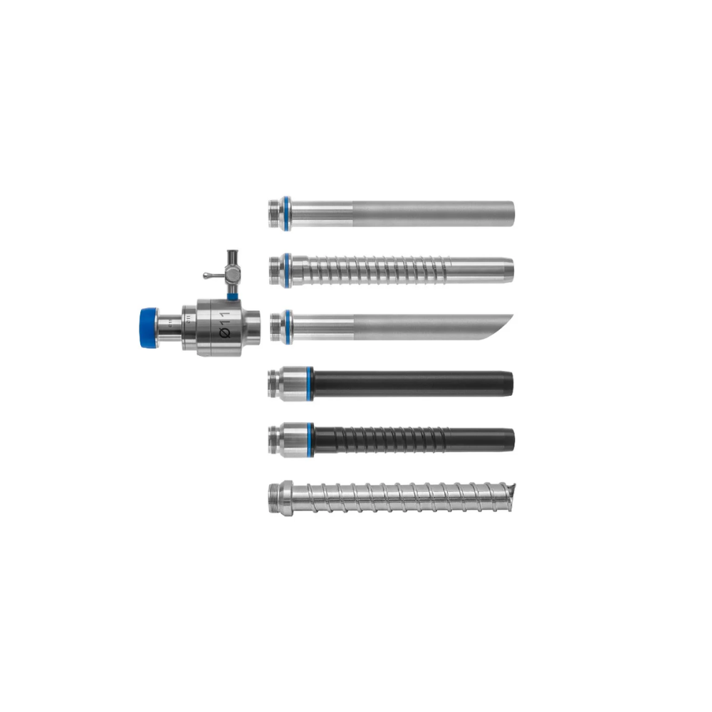 Aohua SiliPort Kunststoff Trokarsystem Ø11mm, NL 103mm, blau Metalltrokarschaft, Gewinde 