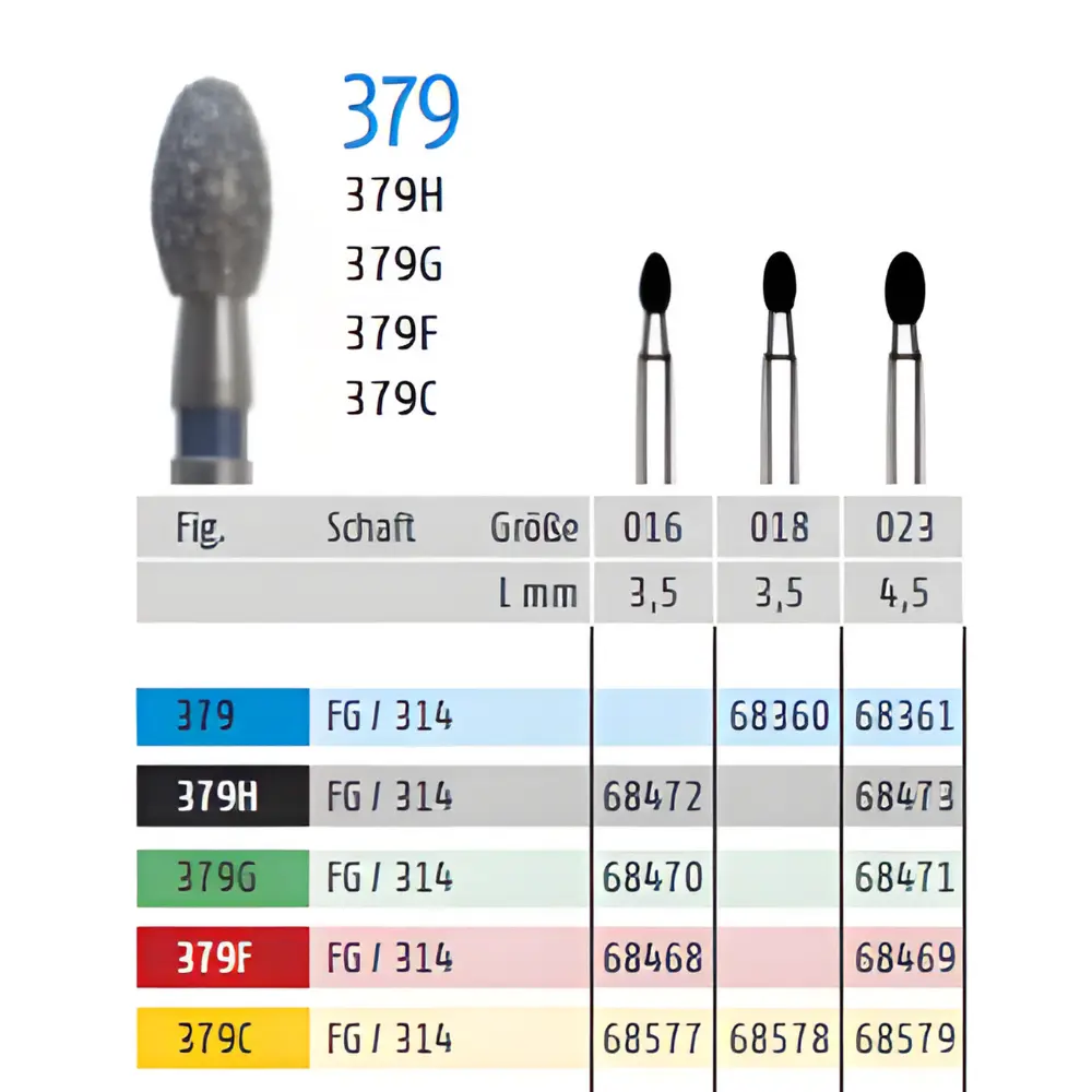 K. Diamant Bohrer FG Ei-form 3,5 mm 018, 5 Stk