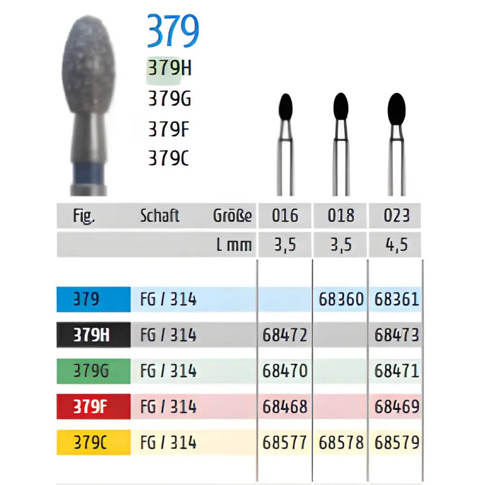 K. Diamant Bohrer FG Ei-form 3,5 mm 023, 5 Stk 