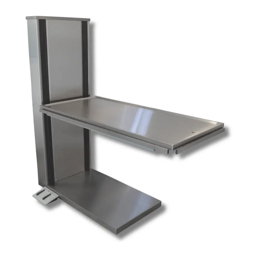 PannoMed PURE Tisch Standfuß fixe Platte Edelstahl