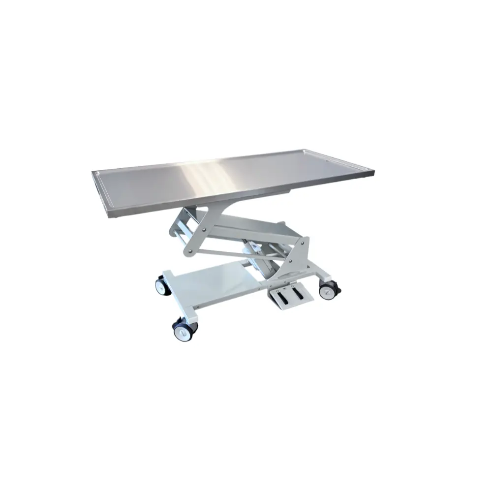 PannoMed BASE LIFT Tisch fahrbar elektrisch fixe Edelstahlplatte