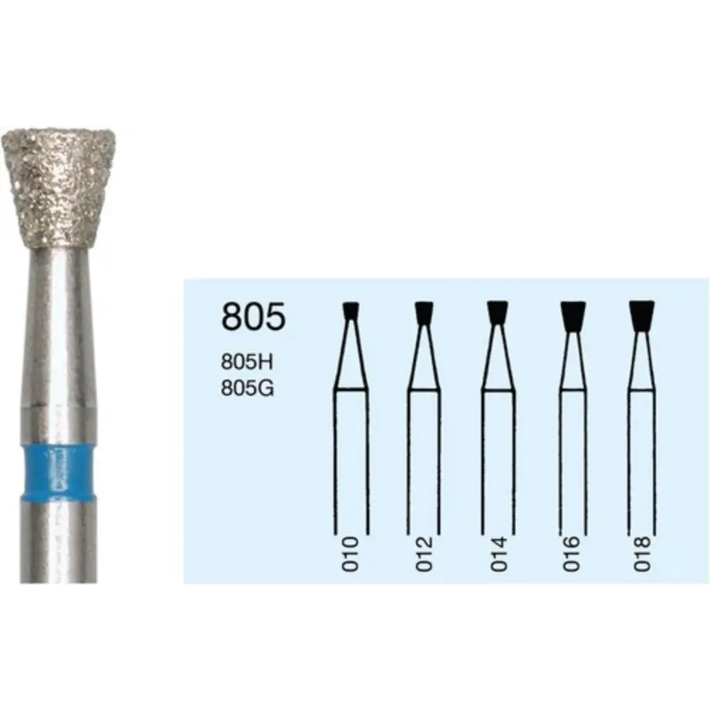 K. Diamantbohrer FG 012 blau umgekehrter Kegel, 5 Stk.  