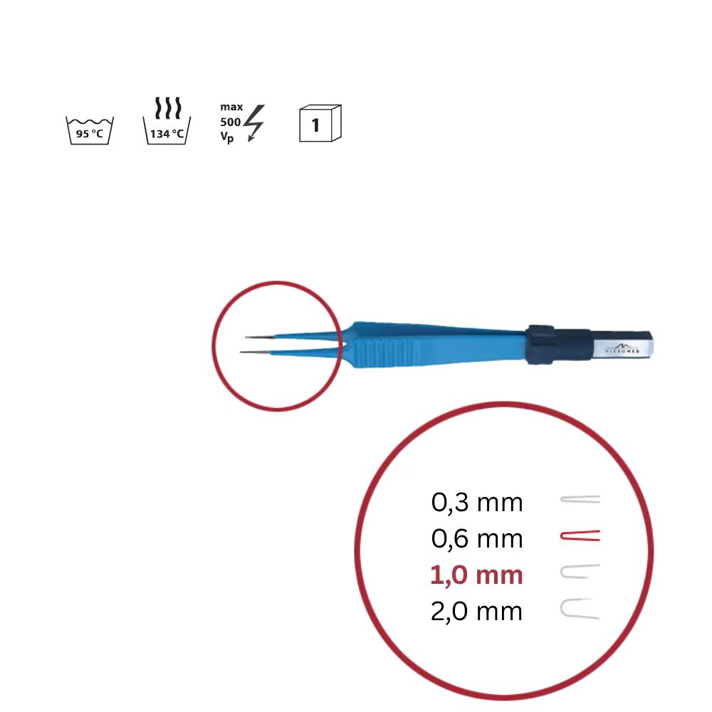 Pinzette bipolar sterilisierbar 110mm 1,0mm