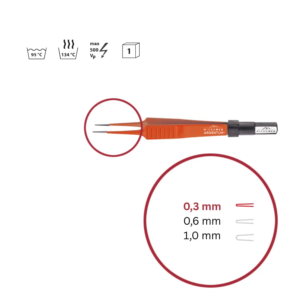 Pinzette bipolar Non-Stick sterilisierbar 110mm 0,3mm