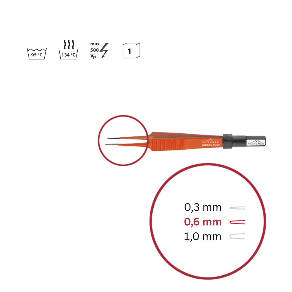 Pinzette bipolar Non-Stick sterilisierbar 110mm 0,6mm