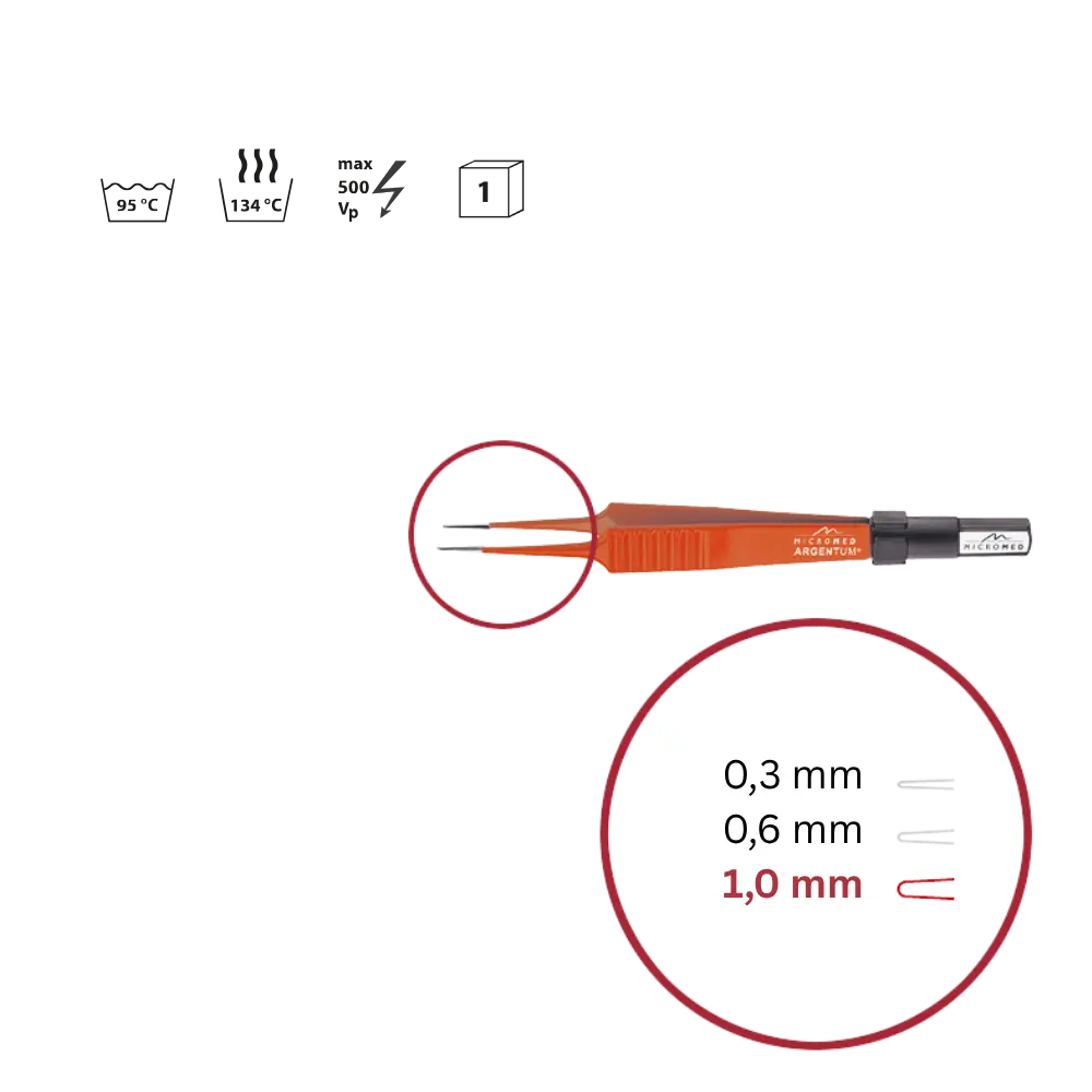 Pinzette bipolar Non-Stick sterilisierbar 110mm 1,0mm