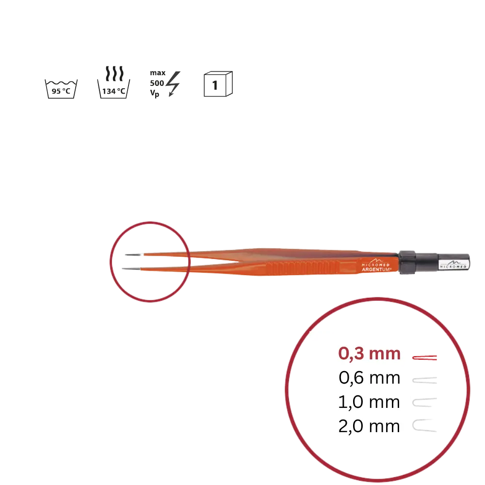 Pinzette bipolar Non-Stick sterilisierbar 150mm 0,6mm