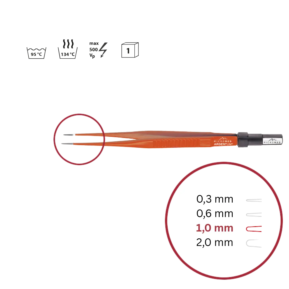 Pinzette bipolar Non-Stick sterilisierbar 150mm 1,0mm