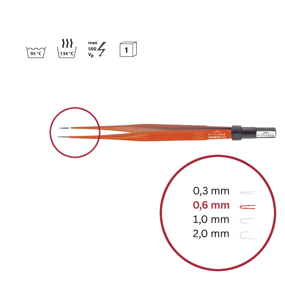 Pinzette bipolar Non-Stick sterilisierbar 160mm 0,6mm