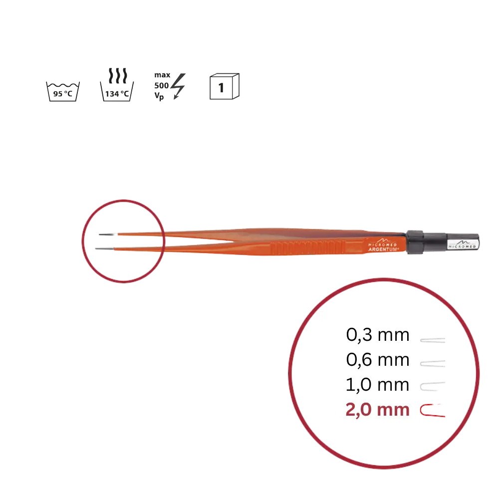 Pinzette bipolar Non-Stick sterilisierbar 160mm 2,0mm