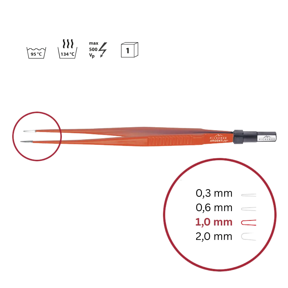 Pinzette bipolar Non-Stick sterilisierbar 180mm 1,0mm