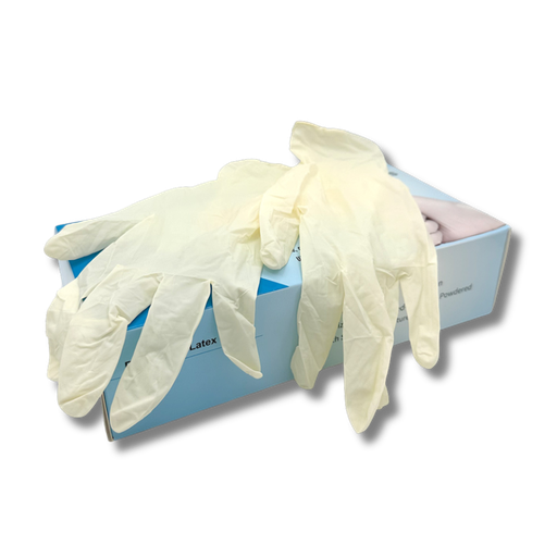 [1100033] Einmalhandschuhe Latex, 100 Stk, weiß Gr. S