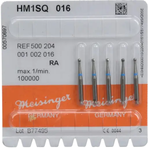 [K12406] K. Hartmetall Bohrer, RA(Winkelstück), Kugel, ISO 016, 5 Stk