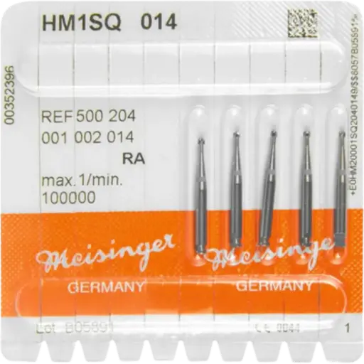 [K12831] K. Hartmetall Bohrer, RA(Winkelstück), Kugel, ISO 014, 5 Stk 