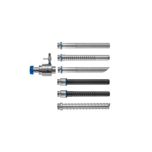 [AH300-236-011/ Y550-0112] Aohua SiliPort Kunststoff Trokarsystem Ø11mm, NL 103mm, blau Metalltrokarschaft, Gewinde 