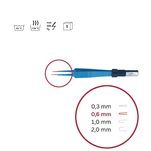 [140-101-011] Pinzette bipolar sterilisierbar 110mm 0,6mm