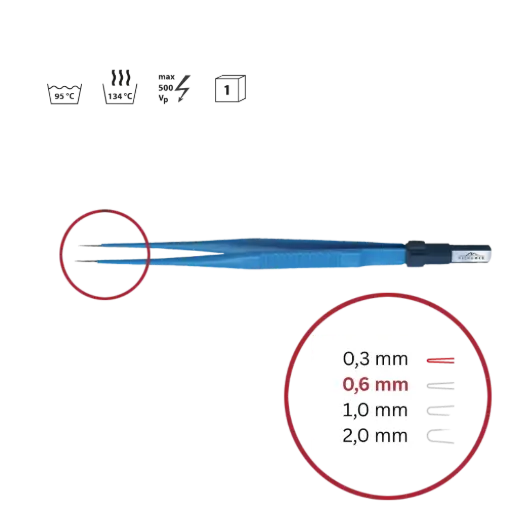 [140-100-616] Pinzette bipolar sterilisierbar 160mm 0,6mm