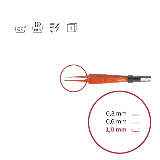 [148-102-011] Pinzette bipolar Non-Stick sterilisierbar 110mm 1,0mm