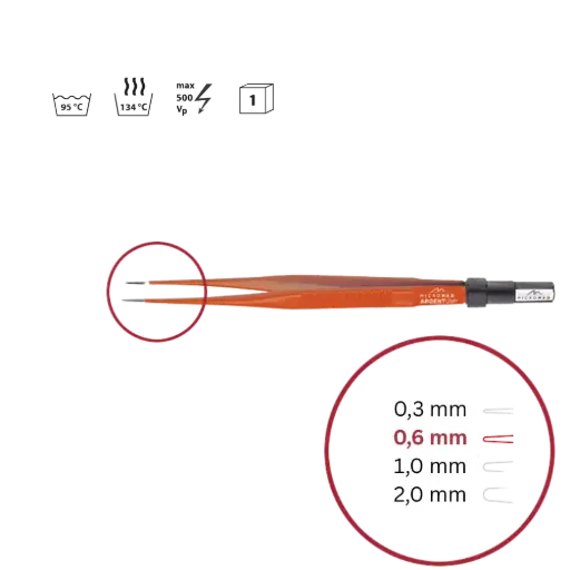 [148-100-015] Pinzette bipolar Non-Stick sterilisierbar 150mm 0,3mm