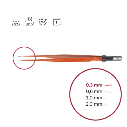 [148-100-016] Pinzette bipolar Non-Stick sterilisierbar 160mm 0,3mm