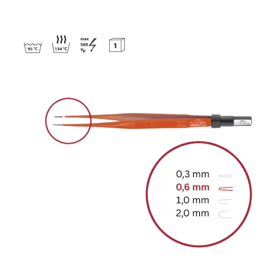 [148-100-616] Pinzette bipolar Non-Stick sterilisierbar 160mm 0,6mm