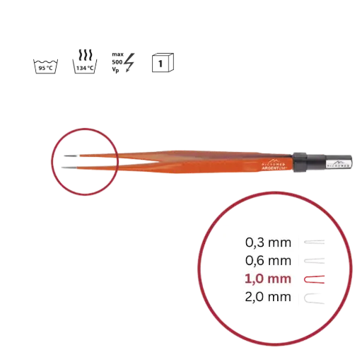 [148-101-016] Pinzette bipolar Non-Stick sterilisierbar 160mm 1,0mm