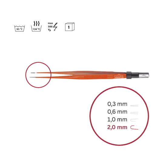 [148-102-016] Pinzette bipolar Non-Stick sterilisierbar 160mm 2,0mm