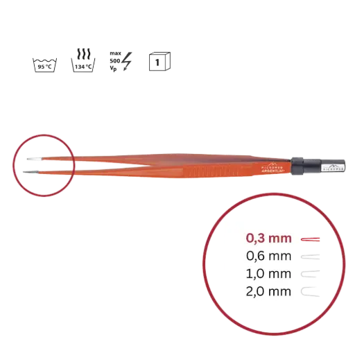 [148-100-018] Pinzette bipolar Non-Stick sterilisierbar 180mm 0,3mm