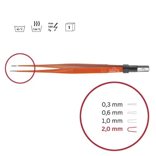 [148-102-018] Pinzette bipolar Non-Stick sterilisierbar 180mm 2,0mm